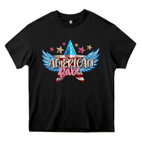 Black American babe Heavy Core Tee - FaDigitalArtStudio