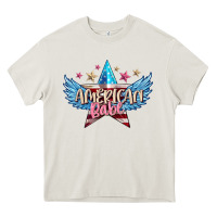 Cream American babe Heavy Core Tee - FaDigitalArtStudio