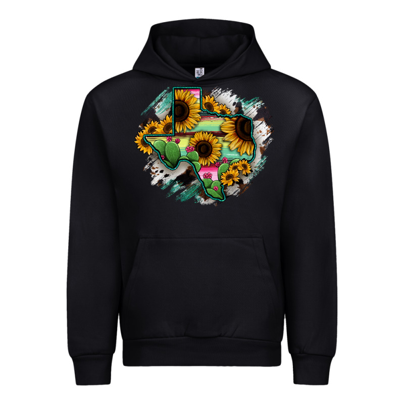 Texas Map Sunflower Cactus Serape Urban Hoodie by RanaPortraitStore | Teevron