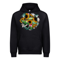 Black Texas Map Sunflower Cactus Serape Urban Hoodie - RanaPortraitStore