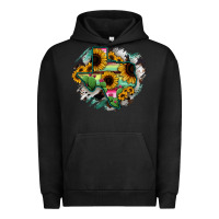 Pigment Black Texas Map Sunflower Cactus Serape Urban Hoodie - RanaPortraitStore