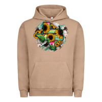 Pigment Burro Texas Map Sunflower Cactus Serape Urban Hoodie - RanaPortraitStore