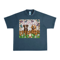 Midnight Navy Easter Dog Urban Heavy Tee - CowhideDigitalArt