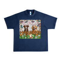 Navy Easter Dog Urban Heavy Tee - CowhideDigitalArt