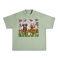 Oil Green Easter Dog Urban Heavy Tee - CowhideDigitalArt