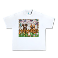 White Easter Dog Urban Heavy Tee - CowhideDigitalArt