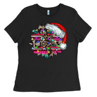 Black serape and leopard christmas Ladies Tee - CowhideDigitalArt