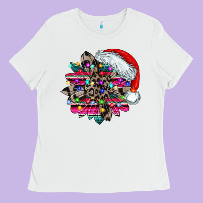 Serape And Leopard Christmas Ladies Tee Designed By Cowhidedigitalart
