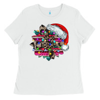 White serape and leopard christmas Ladies Tee - CowhideDigitalArt