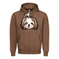 Chestnut shih tzu Zipper Hoodie - Jasminsmagicworld