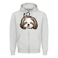 Dove Grey shih tzu Zipper Hoodie - Jasminsmagicworld