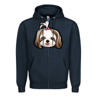 Navy shih tzu Zipper Hoodie - Jasminsmagicworld