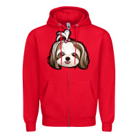 Red shih tzu Zipper Hoodie - Jasminsmagicworld