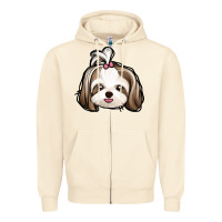 Sandshell shih tzu Zipper Hoodie - Jasminsmagicworld