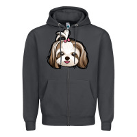 Smoke shih tzu Zipper Hoodie - Jasminsmagicworld