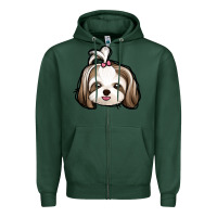 Sports Green shih tzu Zipper Hoodie - Jasminsmagicworld