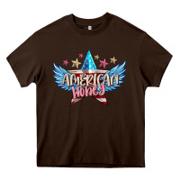 Chocolate Brown American honey 4th of july Heavy Core Tee - FaDigitalArtStudio
