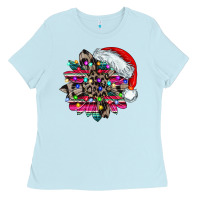 Baby Blue serape and leopard christmas Ladies Tee - CowhideDigitalArt