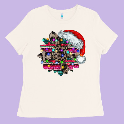 Serape And Leopard Christmas Ladies Tee Designed By Cowhidedigitalart