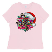 Bubblegum Pink serape and leopard christmas Ladies Tee - CowhideDigitalArt