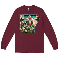 Burgundy arkansas map Long Sleeve Tee - RacoonDesign