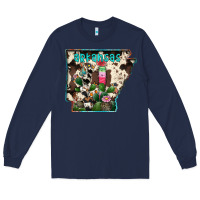 Navy arkansas map Long Sleeve Tee - RacoonDesign