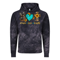 Cloud Black peace love faith with cros and sunflower Vintage Hoodie - Artiststas