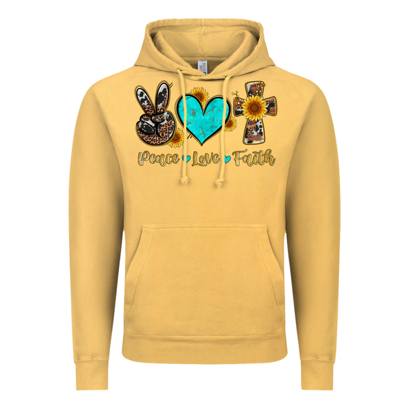 Peace Love Faith With Cros And Sunflower Vintage Hoodie by Artiststas | Teevron