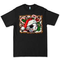 Black Soccer Ball Christmas With Hat And Candy Cane Premium Tee - FaDigitalArtStudio