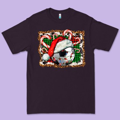 Soccer Ball Christmas With Hat And Candy Cane Premium Tee Designed By Fadigitalartstudio
