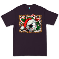 Plum Soccer Ball Christmas With Hat And Candy Cane Premium Tee - FaDigitalArtStudio