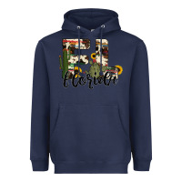 Navy florida state cowhide serape cactus Heavyweight Hoodie - RanaPortraitStore