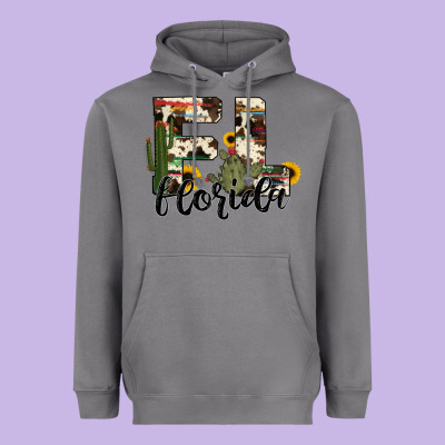Florida State Cowhide Serape Cactus Heavyweight Hoodie Designed By Ranaportraitstore