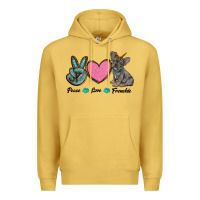 Antique Gold peace love frenchie Premium Hoodie - RanaPortraitStore