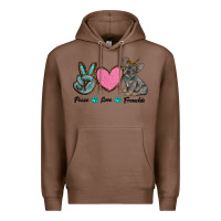 Chestnut peace love frenchie Premium Hoodie - RanaPortraitStore