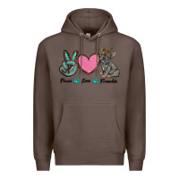 Coffee peace love frenchie Premium Hoodie - RanaPortraitStore