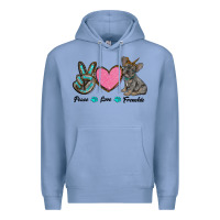 Colony Blue peace love frenchie Premium Hoodie - RanaPortraitStore