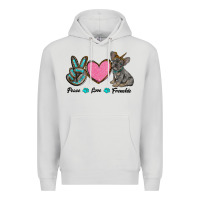 Dove Grey peace love frenchie Premium Hoodie - RanaPortraitStore