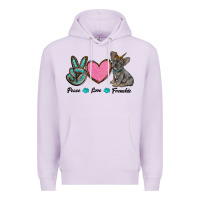 Lilac peace love frenchie Premium Hoodie - RanaPortraitStore