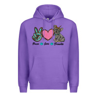 Purple peace love frenchie Premium Hoodie - RanaPortraitStore