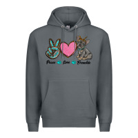 Rock peace love frenchie Premium Hoodie - RanaPortraitStore