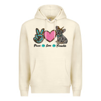 Sandshell peace love frenchie Premium Hoodie - RanaPortraitStore