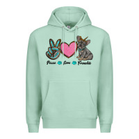 Seafoam peace love frenchie Premium Hoodie - RanaPortraitStore
