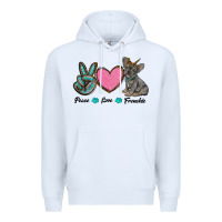 White peace love frenchie Premium Hoodie - RanaPortraitStore