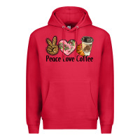 Cardinal peace love coffee Premium Hoodie - BarkalooDesign