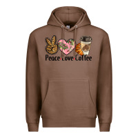 Chestnut peace love coffee Premium Hoodie - BarkalooDesign