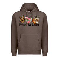 Coffee peace love coffee Premium Hoodie - BarkalooDesign