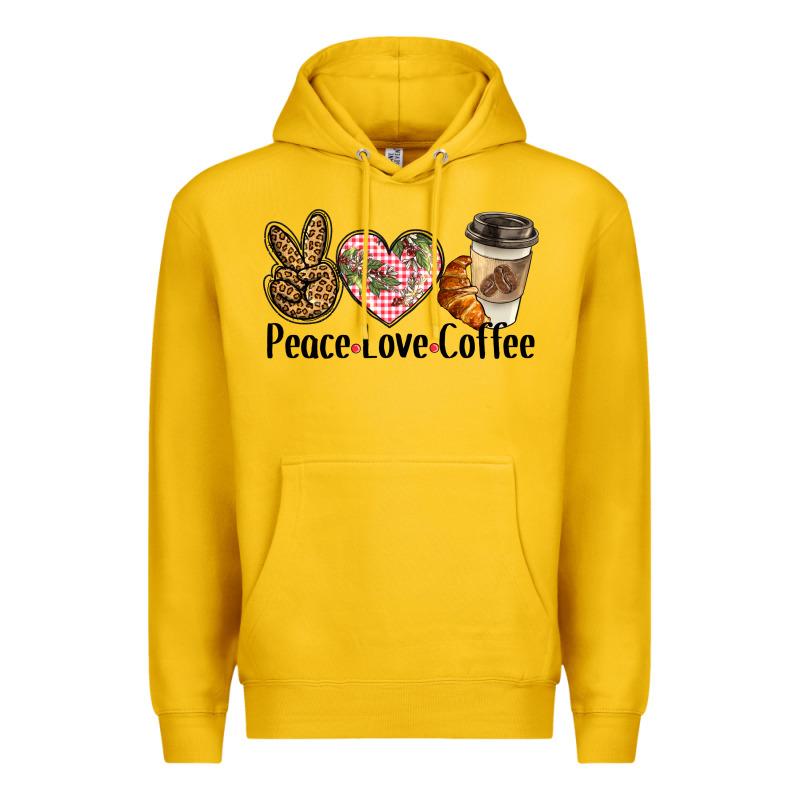 Peace Love Coffee Premium Hoodie by BarkalooDesign | Teevron