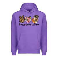 Purple peace love coffee Premium Hoodie - BarkalooDesign