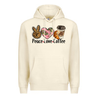 Sandshell peace love coffee Premium Hoodie - BarkalooDesign